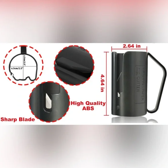 Easy Grip Roll Wrapping Paper Cutter With Handle ( 2 per box) - Picture 2 of 2